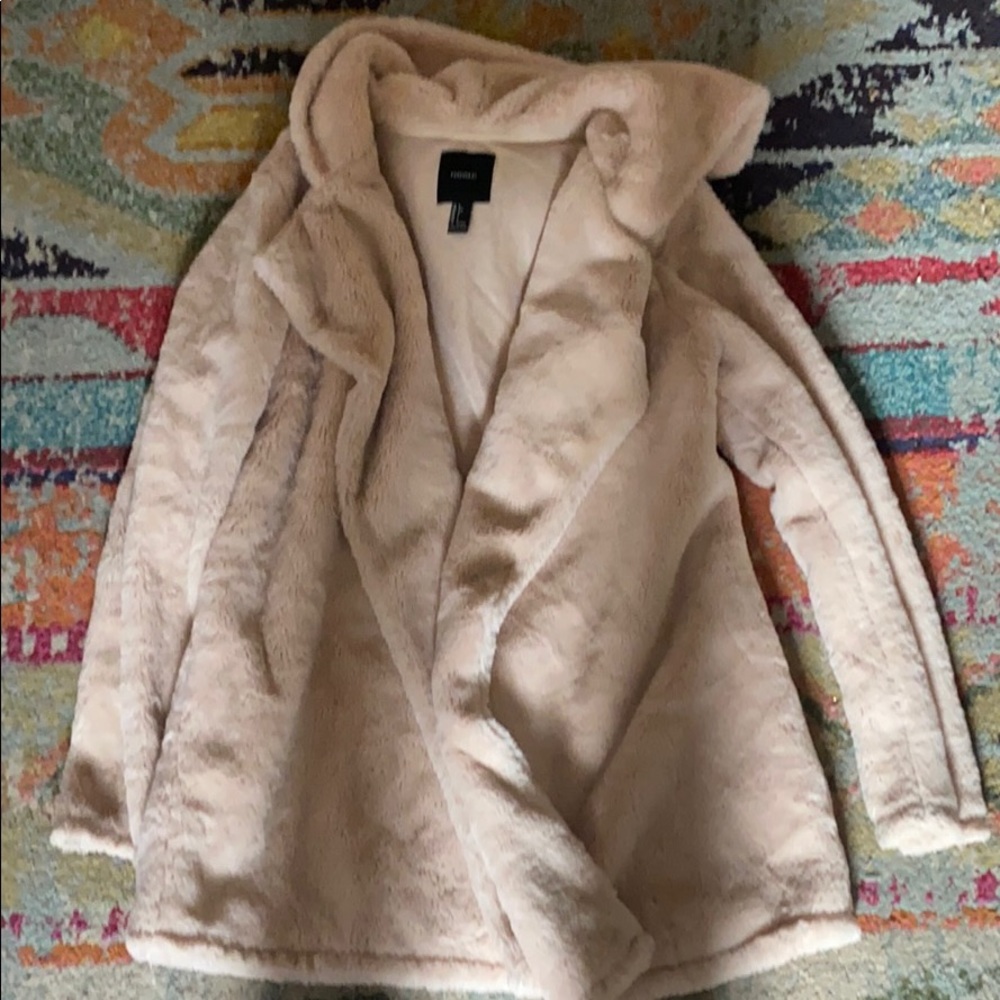 Pink Faux Teddy Coat